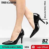 Scarpin Vizzano Bico Fino: Elegância em Verniz Bege - imagem 1