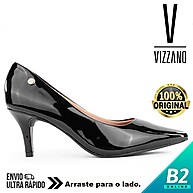 Scarpin Vizzano Salto Médio Verniz – Elegância e Conforto - imagem 1