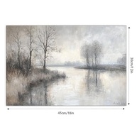 Arte de Parede Tela Rústica Vintage - Calm River Winter Scene 30x45cm | Decoração Moderna para Casa e Escritório - imagem 3