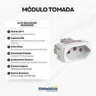 Módulo Tomada Miluz 20A 2 Pinos S3B70350 Schneider - imagem 2