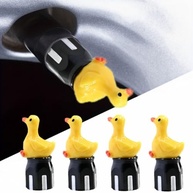 Kit 4 Tampas Divertidas Ganso Amarelo para Válvulas Schrader - Acessórios Criativos para Carros e Bikes - imagem 2