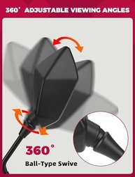 Espelhos Retrovisores Universais para Moto, Scooter e ATV - Visão Clara e Ajuste 360° - imagem 4