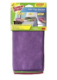 3M Super Pano Multiuso Scotch-Brite – Lavável, Reutilizável e Superabsorvente | 3 Unidades com Cores Diferentes - imagem 1