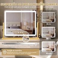 Espelho de Maquilhagem Iluminado com LED RGB Touch Screen - Design Moderno e Versátil - imagem 4
