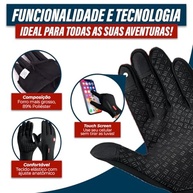 Luva Térmica Impermeável Motoqueiro/Ciclista com Touch Screen - Inverno e Chuva - imagem 4
