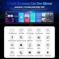 Dash Cam 12" 4G WiFi Touch Screen: Navegação GPS, DVR Android 8.1 e Câmera de Ré Inteligente - imagem 4