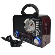 Rádio Portátil Vintage Vinho: Bluetooth, USB, SD, Bateria Recarregável e Relógio Despertador - imagem 2