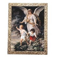 Quadro Decorativo Religioso Anjo da Guarda FR111 - Dourado A3 | Inspire-se com Fé e Esperança - imagem 2