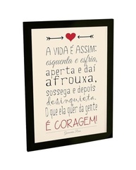 Quadro Decorativo A Vida Quer Coragem - Inspire-se com Frases Motivacionais para Sala e Quarto - imagem 2