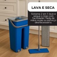 Rodo Flat Mop com Balde Duplo 5L - Sistema Lava e Seca, Giro 360° e Refis Microfibra - imagem 5