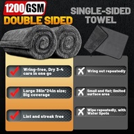 Toalhas de Microfibra 1200GSM RBUGR (2 Unidades) - Secagem Ultra-Absorvente e Sem Riscos para Carros - imagem 3