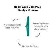 Rodo Vai Vem Noviça M - Secagem Rápida e Alta Eficiência para Pisos Internos e Externos - imagem 4