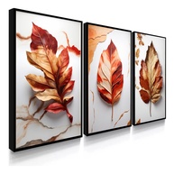 Quadro Folhas Douradas Secas - Decore com Estilo e Sofisticação - imagem 1