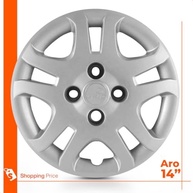 Kit 4 Calotas Aro 14 Fiesta Hatch Sedan 2011-2013 Prata Grid - Cubo Baixo - imagem 4