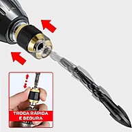 Adaptador Rápido 1/4: Troque Bits e Brocas em Segundos! - imagem 1