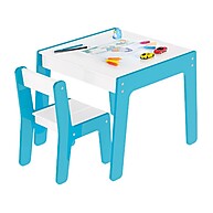 Mesa e Cadeira Infantil Azul Junges 991: Diversão Segura! - imagem 2