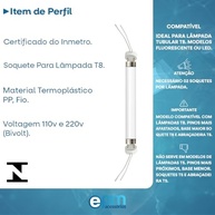 Kit 10 Soquetes T8 Fluorescente/LED com Rabicho: Conexão Segura e Certificada pelo Inmetro - imagem 5
