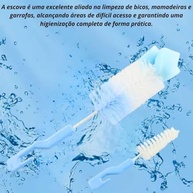 Kit Escovas para Mamadeiras e Bicos com Esponja Azul - Limpeza Profunda e Segura - imagem 5