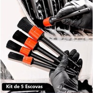 Kit 5 Pincéis Escova Detalhamento Rodas Automotivas - Limpeza Profunda e Segura - imagem 4