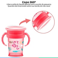 Lillo Copo Treinamento 360º com Alça 207ml - Rosa | Transição Segura e Divertida para Bebês - imagem 5