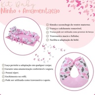 Almofada de Amamentação com Ninho Redutor Travesseiro Gota Rosa - Conforto e Segurança para Bebês - imagem 3