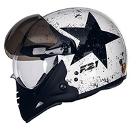 Capacete Aberto Peels F-21 Old Tank Branco/Preto - Estilo e Segurança para Sua Moto - imagem 2
