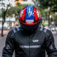Capacete Nzi Ringway Duo Ocelo Azul/Amarelo/Neon - Estilo e Segurança para Sua Pilotagem - imagem 2