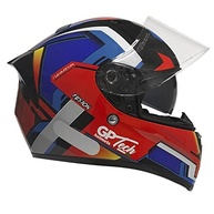 Capacete Moto GP Tech V128 Fusion: Segurança e Estilo com Viseira Solar Interna (Vermelho/Azul Brilhante) - imagem 4