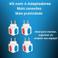 Kit 4 Adaptadores de Tomada 3 em 1 Bivolt: Mais Conexões com Segurança e Praticidade - imagem 3