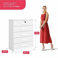 Cômoda 5 Gavetas Branco: Organize com Segurança! - imagem 2