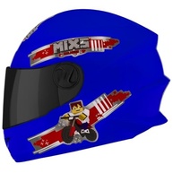 Capacete Infantil Mixs Start Blocks Azul com Viseira Fumê - Segurança e Estilo para Pequenos Aventureiros! - imagem 2