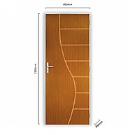 Porta de Madeira Mogno 212x85cm: Beleza e Segurança - imagem 2