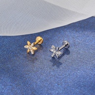 Piercing Titânio PVD Flor Zircônia: Beleza e Segurança - imagem 2
