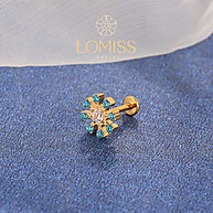 Piercing Titânio Flor Zircônia Azul: Elegância e Segurança - imagem 2