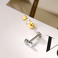 Piercing Titânio Coração Zircônia: Elegância e Segurança - imagem 2