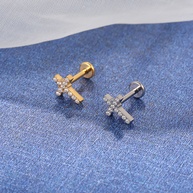 Piercing Titânio Cruz Zircônia: Estilo e Segurança - imagem 2