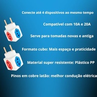 Kit 4 Adaptadores de Tomada 3 em 1 Bivolt: Mais Conexões com Segurança e Praticidade - imagem 4