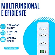 Extensão Elétrica USB-C: Mais Tomadas e Segurança! - imagem 2