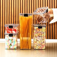 Kit 5 Potes Herméticos Empilháveis - Organize sua Cozinha com Estilo e Segurança - imagem 2