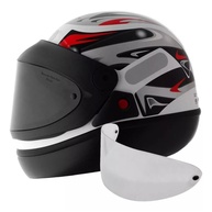 Capacete Moto San Marino Taurus Automático Grafic Branco: Segurança e Estilo para Sua Pilotagem - imagem 1
