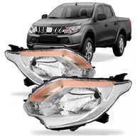 Par de Faróis L200 Triton 2017-2020 Cromado com Pisca Âmbar - Design e Segurança - imagem 1