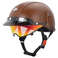 Meio Capacete Moto Vintage com Viseira Solar Retrátil - Segurança DOT Certificada - imagem 3