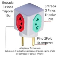 Kit 3 Adaptadores de Tomada Cubo Benjamin: Multiplique suas Conexões com Segurança! - imagem 3