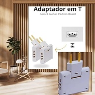 Adaptador Tomada T Articulado Premium®: 3 Saídas 10A Flexível 250V - Mais Conexões com Segurança! - imagem 4