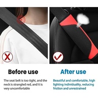 BESULEN: Capa Protetora Universal para Cinto de Segurança de Carro (2 Unidades) - Conforto e Segurança em Couro e Malha Respirável (Vermelho) - imagem 4