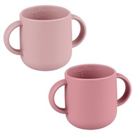 Mintlyfe Pacote com 2 Canecas de Silicone Seguras para Crianças - Blush e Malva - imagem 2