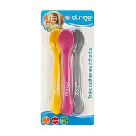 Conjunto de 3 Colheres Infantis Clingo - Macias, Ergonômicas e Seguras para Bebês - imagem 3