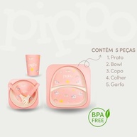 Kit Alimentação Infantil em Fibra de Bambu - 5 Peças Seguras e Sustentáveis | Pippo Unicórnio - imagem 3