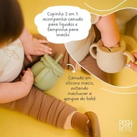 Copo de Silicone 2 em 1 com Canudo Posh Petite Rosa Bebê - Seguro, Prático e Versátil - imagem 4