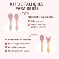 Kit Introdução Alimentar Bebê 8 Peças Premium em Silicone Seguro - Sem BPA, Atóxico, com Colher, Garfo, Copo e Mais - imagem 4